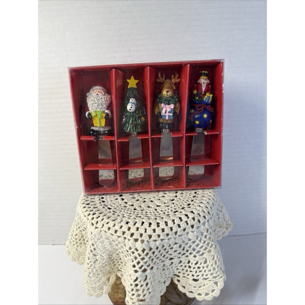 Santa Claus Nutcracker Christmas Tree Reindeer  Spreader Set New - JC Penny